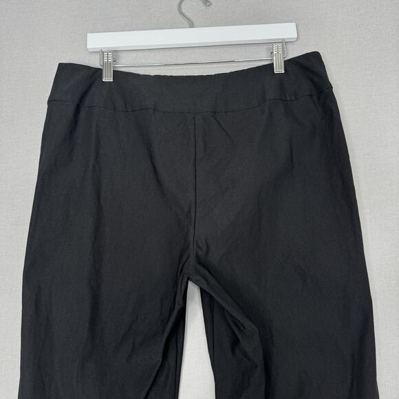 NIC+ZOE Pants Womens 14 Black Pull On Straight Slimming Trouser Office Travel - Picture 4 of 10